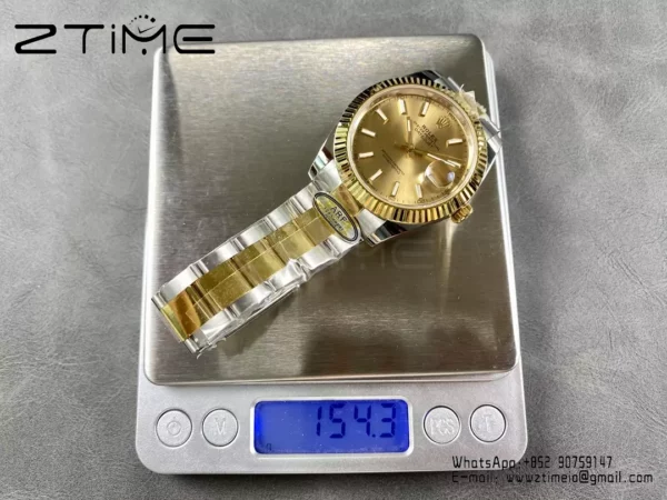 Rolex DateJust 126333-0009 41mm ARF 1:1 Best Edition YG Dial on Oyster Bracelet  (Tungsten Heavy Versio) - Super Clone Watch | 1:1 Best Version