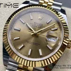 Rolex DateJust 126333-0010 41mm ARF 1:1 Best Edition YG Stick Dial on Jubilee Bracelet (Tungsten Heavy Versio) - Super Clone Watch | 1:1 Best Version