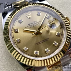 Rolex DateJust 126333-0011 41mm ARF 1:1 Best Edition YG Diamonds Dial on Oyster Bracelet  (Tungsten Heavy Versio) - Super Clone Watch | 1:1 Best Version