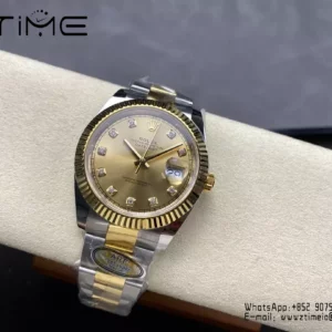 Rolex DateJust 126333-0011 41mm ARF 1:1 Best Edition YG Diamonds Dial on Oyster Bracelet  (Tungsten Heavy Versio) - Super Clone Watch | 1:1 Best Version