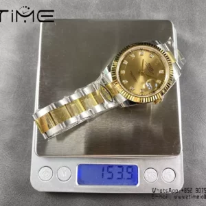 Rolex DateJust 126333-0011 41mm ARF 1:1 Best Edition YG Diamonds Dial on Oyster Bracelet  (Tungsten Heavy Versio) - Super Clone Watch | 1:1 Best Version