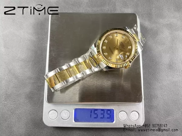 Rolex DateJust 126333-0011 41mm ARF 1:1 Best Edition YG Diamonds Dial on Oyster Bracelet  (Tungsten Heavy Versio) - Super Clone Watch | 1:1 Best Version