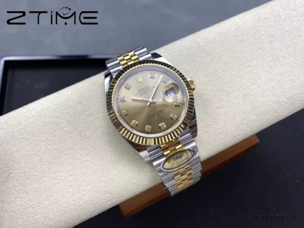 Rolex DateJust 126333-0012 41mm ARF 1:1 Best Edition YG Diamonds Dial on Jubilee Bracelet (Tungsten Heavy Versio) - Super Clone Watch | 1:1 Best Version