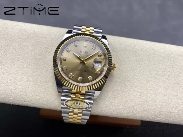 Rolex DateJust 126333-0012 41mm ARF 1:1 Best Edition YG Diamonds Dial on Jubilee Bracelet (Tungsten Heavy Versio) - Super Clone Watch | 1:1 Best Version