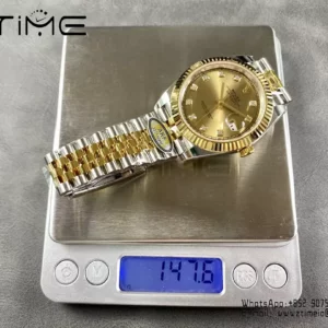 Rolex DateJust 126333-0012 41mm ARF 1:1 Best Edition YG Diamonds Dial on Jubilee Bracelet (Tungsten Heavy Versio) - Super Clone Watch | 1:1 Best Version