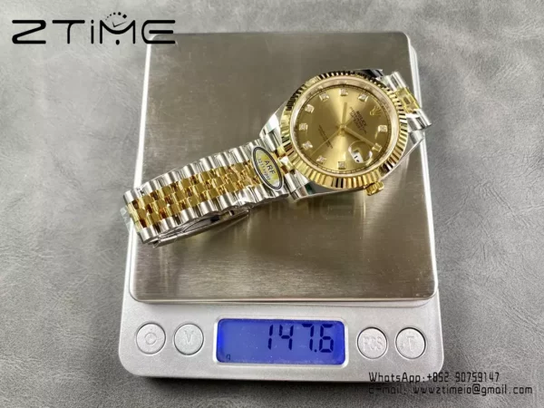 Rolex DateJust 126333-0012 41mm ARF 1:1 Best Edition YG Diamonds Dial on Jubilee Bracelet (Tungsten Heavy Versio) - Super Clone Watch | 1:1 Best Version