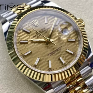 Rolex DateJust 126333-0012 41mm ARF 1:1 Best Edition YG Textured Stick Dial on Jubilee Bracelet (Tungsten Heavy Versio) - Super Clone Watch | 1:1 Best Version