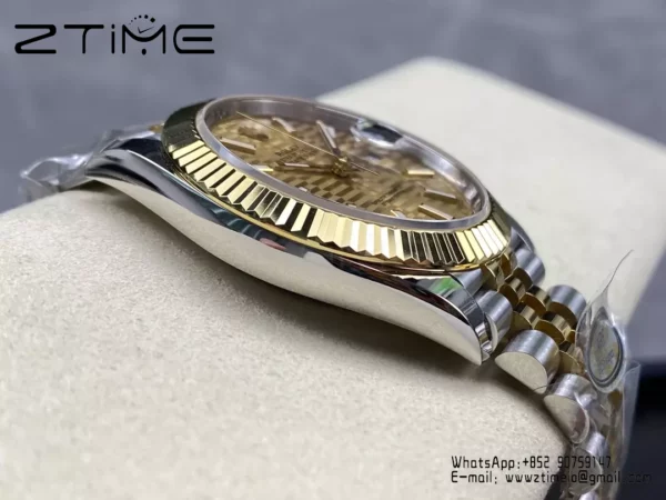 Rolex DateJust 126333-0012 41mm ARF 1:1 Best Edition YG Textured Stick Dial on Jubilee Bracelet (Tungsten Heavy Versio) - Super Clone Watch | 1:1 Best Version