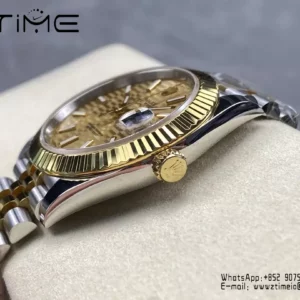 Rolex DateJust 126333-0012 41mm ARF 1:1 Best Edition YG Textured Stick Dial on Jubilee Bracelet (Tungsten Heavy Versio) - Super Clone Watch | 1:1 Best Version