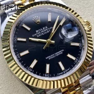 Rolex DateJust 126333-0013 41mm ARF 1:1 Best Edition Black Stick Dial on Jubilee Bracelet (Tungsten Heavy Versio) - Super Clone Watch | 1:1 Best Version