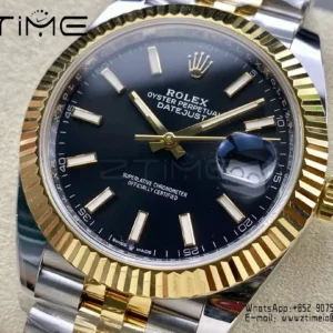 Rolex DateJust 126333-0013 41mm ARF 1:1 Best Edition Black Stick Dial on Jubilee Bracelet (Tungsten Heavy Versio) - Super Clone Watch | 1:1 Best Version