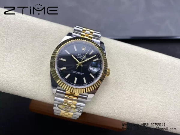 Rolex DateJust 126333-0013 41mm ARF 1:1 Best Edition Black Stick Dial on Jubilee Bracelet (Tungsten Heavy Versio) - Super Clone Watch | 1:1 Best Version