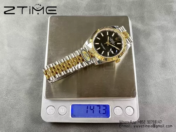 Rolex DateJust 126333-0013 41mm ARF 1:1 Best Edition Black Stick Dial on Jubilee Bracelet (Tungsten Heavy Versio) - Super Clone Watch | 1:1 Best Version