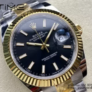Rolex DateJust 126333-0013 41mm ARF 1:1 Best Edition Black Stick Dial on Oyster Bracelet  (Tungsten Heavy Versio) - Super Clone Watch | 1:1 Best Version