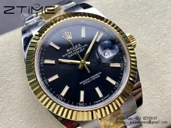 Rolex DateJust 126333-0013 41mm ARF 1:1 Best Edition Black Stick Dial on Oyster Bracelet  (Tungsten Heavy Versio) - Super Clone Watch | 1:1 Best Version