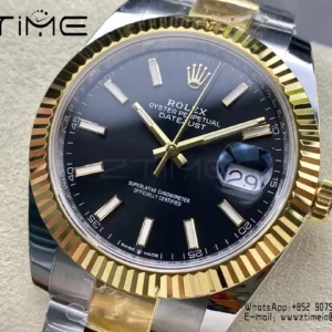 Rolex DateJust 126333-0013 41mm ARF 1:1 Best Edition Black Stick Dial on Oyster Bracelet  (Tungsten Heavy Versio) - Super Clone Watch | 1:1 Best Version