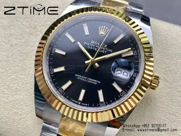 Rolex DateJust 126333-0013 41mm ARF 1:1 Best Edition Black Stick Dial on Oyster Bracelet  (Tungsten Heavy Versio) - Super Clone Watch | 1:1 Best Version