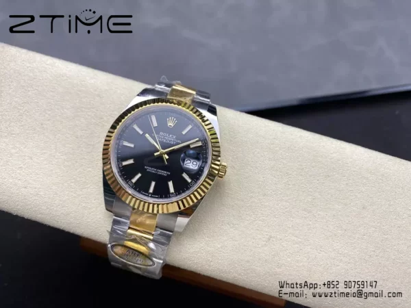 Rolex DateJust 126333-0013 41mm ARF 1:1 Best Edition Black Stick Dial on Oyster Bracelet  (Tungsten Heavy Versio) - Super Clone Watch | 1:1 Best Version