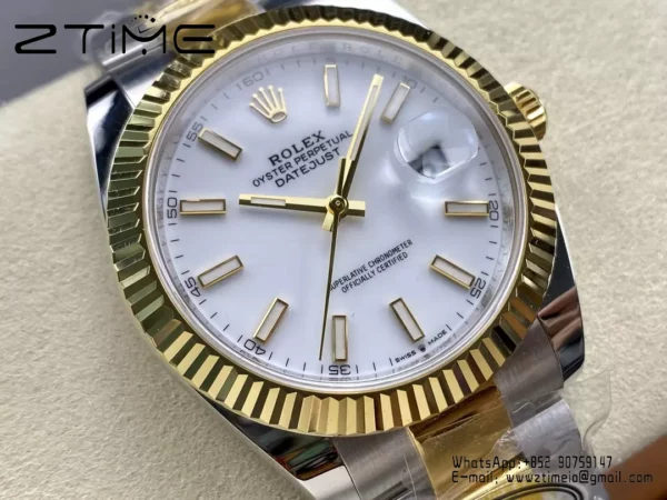 Rolex DateJust 126333-0015 41mm ARF 1:1 Best Edition White Dial on Oyster Bracelet  (Tungsten Heavy Versio) - Super Clone Watch | 1:1 Best Version
