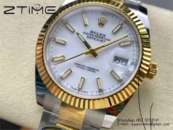 Rolex DateJust 126333-0015 41mm ARF 1:1 Best Edition White Dial on Oyster Bracelet  (Tungsten Heavy Versio) - Super Clone Watch | 1:1 Best Version