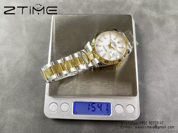 Rolex DateJust 126333-0015 41mm ARF 1:1 Best Edition White Dial on Oyster Bracelet  (Tungsten Heavy Versio) - Super Clone Watch | 1:1 Best Version