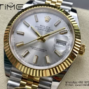 Rolex DateJust 126333-0016 41mm ARF 1:1 Best Edition Silver Stick Dial on Jubilee Bracelet (Tungsten Heavy Versio) - Super Clone Watch | 1:1 Best Version