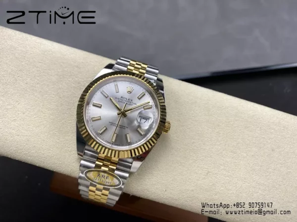 Rolex DateJust 126333-0016 41mm ARF 1:1 Best Edition Silver Stick Dial on Jubilee Bracelet (Tungsten Heavy Versio) - Super Clone Watch | 1:1 Best Version