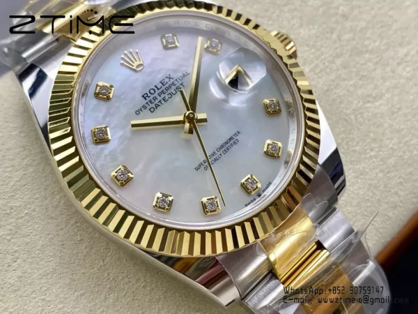 Rolex DateJust 126333-0017 41mm ARF 1:1 Best Edition White MOP Dial on Oyster Bracelet  (Tungsten Heavy Versio) - Super Clone Watch | 1:1 Best Version