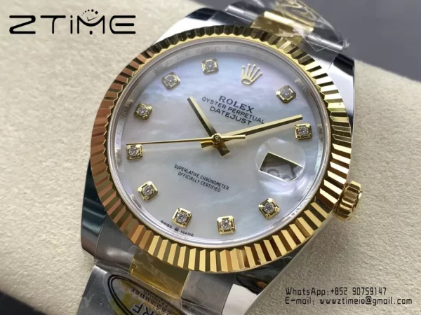 Rolex DateJust 126333-0017 41mm ARF 1:1 Best Edition White MOP Dial on Oyster Bracelet  (Tungsten Heavy Versio) - Super Clone Watch | 1:1 Best Version