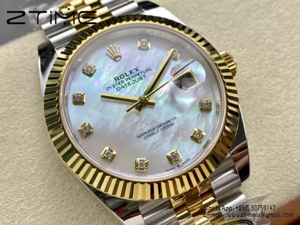 Rolex DateJust 126333-0018 41mm ARF 1:1 Best Edition White MOP Dial on Jubilee Bracelet (Tungsten Heavy Versio) - Super Clone Watch | 1:1 Best Version