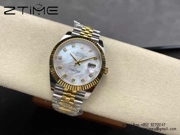 Rolex DateJust 126333-0018 41mm ARF 1:1 Best Edition White MOP Dial on Jubilee Bracelet (Tungsten Heavy Versio) - Super Clone Watch | 1:1 Best Version