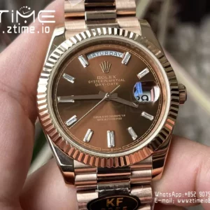 Rolex Day Date 40 RG 228235 KF 1:1 Best Edition Brown Crystal Dial  (Gain Weight) - Super Clone Watch | 1:1 Best Version