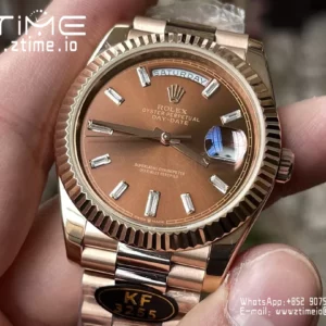 Rolex Day Date 40 RG 228235 KF 1:1 Best Edition Brown Crystal Dial  (Gain Weight) - Super Clone Watch | 1:1 Best Version