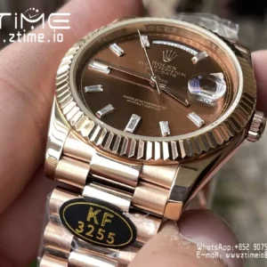 Rolex Day Date 40 RG 228235 KF 1:1 Best Edition Brown Crystal Dial  (Gain Weight) - Super Clone Watch | 1:1 Best Version