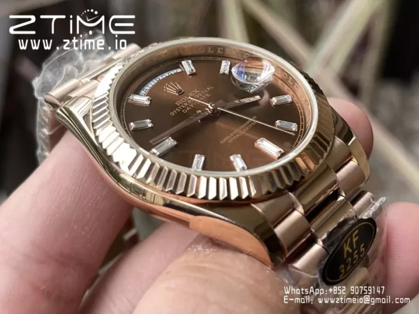 Rolex Day Date 40 RG 228235 KF 1:1 Best Edition Brown Crystal Dial  (Gain Weight) - Super Clone Watch | 1:1 Best Version