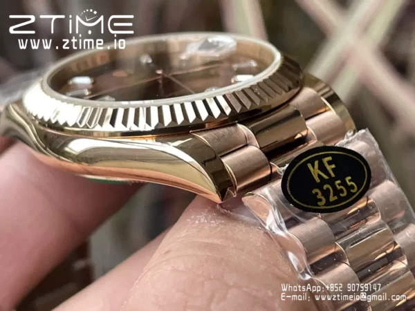Rolex Day Date 40 RG 228235 KF 1:1 Best Edition Brown Crystal Dial  (Gain Weight) - Super Clone Watch | 1:1 Best Version