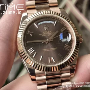Rolex Day Date 40 RG 228235 KF 1:1 Best Edition Brown Roman Dial  (Gain Weight) - Super Clone Watch | 1:1 Best Version