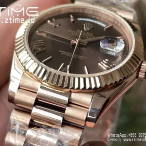 Rolex Day Date 40 RG 228235 KF 1:1 Best Edition Brown Roman Dial  (Gain Weight) - Super Clone Watch | 1:1 Best Version