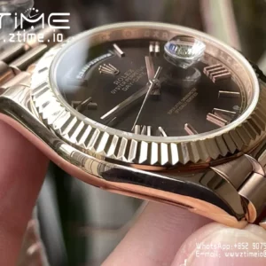 Rolex Day Date 40 RG 228235 KF 1:1 Best Edition Brown Roman Dial  (Gain Weight) - Super Clone Watch | 1:1 Best Version
