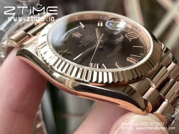 Rolex Day Date 40 RG 228235 KF 1:1 Best Edition Brown Roman Dial  (Gain Weight) - Super Clone Watch | 1:1 Best Version