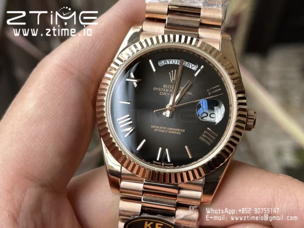 Rolex Day Date 40 RG 228235 KF 1:1 Best Edition Gray Roman Dial  (Gain Weight) - Super Clone Watch | 1:1 Best Version