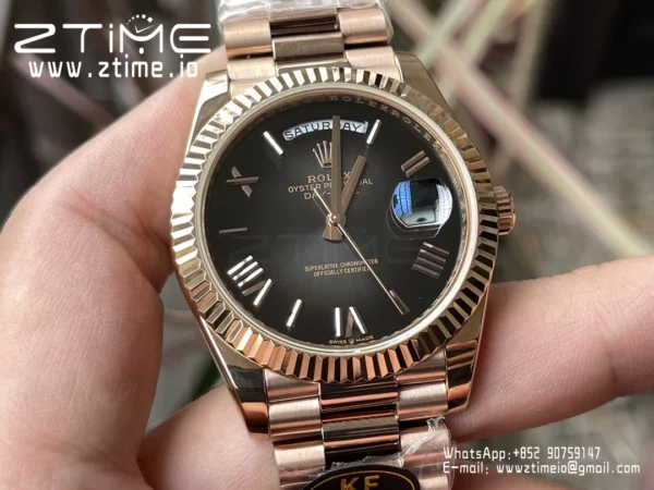Rolex Day Date 40 RG 228235 KF 1:1 Best Edition Gray Roman Dial  (Gain Weight) - Super Clone Watch | 1:1 Best Version