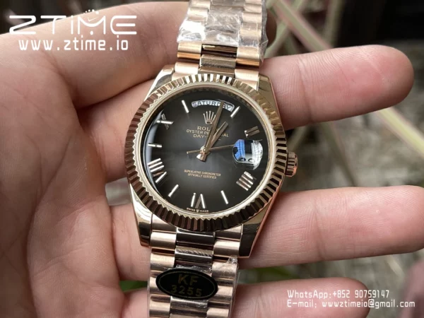 Rolex Day Date 40 RG 228235 KF 1:1 Best Edition Gray Roman Dial  (Gain Weight) - Super Clone Watch | 1:1 Best Version