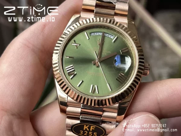 Rolex Day Date 40 RG 228235 KF 1:1 Best Edition Green Roman Dial  (Gain Weight) - Super Clone Watch | 1:1 Best Version
