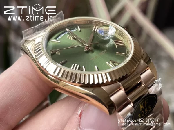 Rolex Day Date 40 RG 228235 KF 1:1 Best Edition Green Roman Dial  (Gain Weight) - Super Clone Watch | 1:1 Best Version
