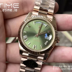 Rolex Day Date 40 RG 228235 KF 1:1 Best Edition Green Roman Dial  (Gain Weight) - Super Clone Watch | 1:1 Best Version