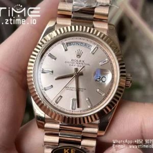 Rolex Day Date 40 RG 228235 KF 1:1 Best Edition RG Crystal Dial (Gain Weight) - Super Clone Watch | 1:1 Best Version