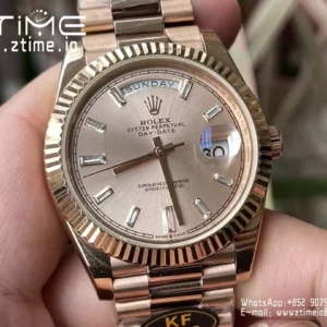 Rolex Day Date 40 RG 228235 KF 1:1 Best Edition RG Crystal Dial (Gain Weight) - Super Clone Watch | 1:1 Best Version