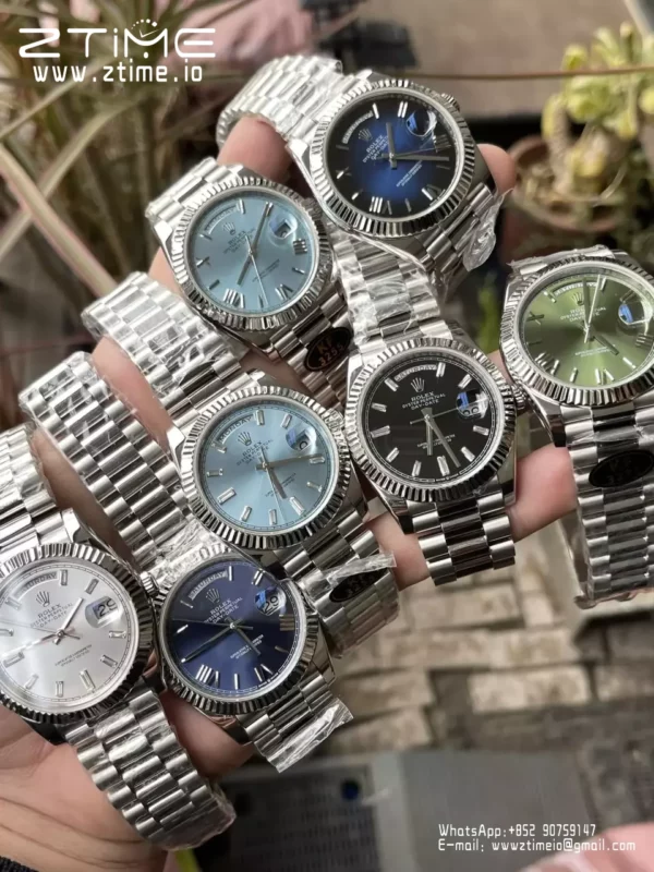 Rolex Day Date 40 SS 228239 KF 1:1 Best Edition Blue Roman Dial (Gain Weight) - Super Clone Watch | 1:1 Best Version