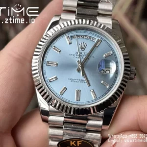Rolex Day Date 40 SS 228236 KF 1:1 Best Edition Ice Blue Crystal Dial(Gain Weight) - Super Clone Watch | 1:1 Best Version